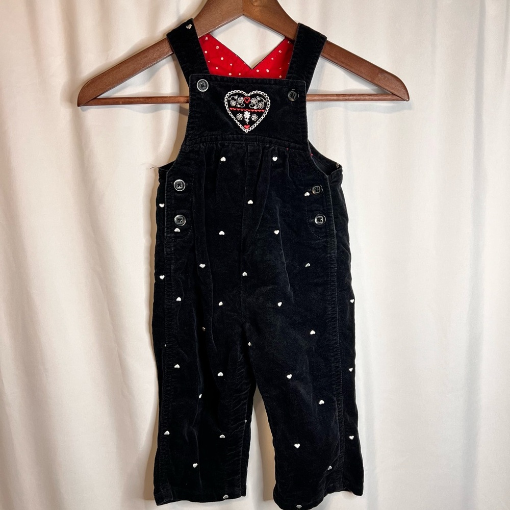 18m Black Velour Overalls